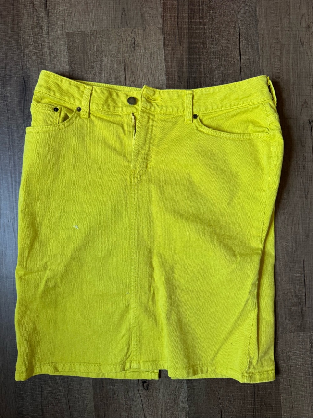 Garnet Hill Neon Yellow Denim skirt
